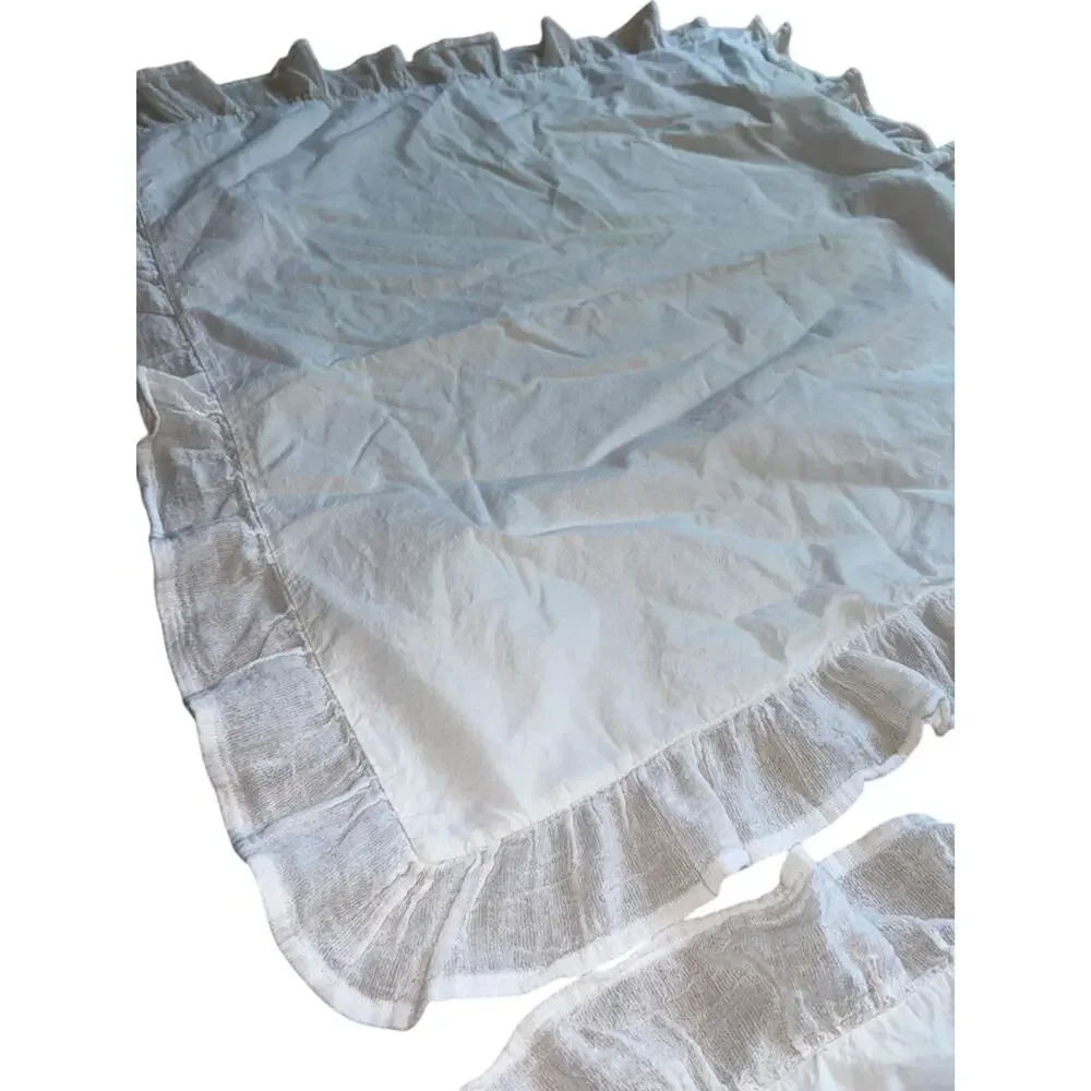 2 white Euro ruffled pillow sham brand Simply Shabby Chic